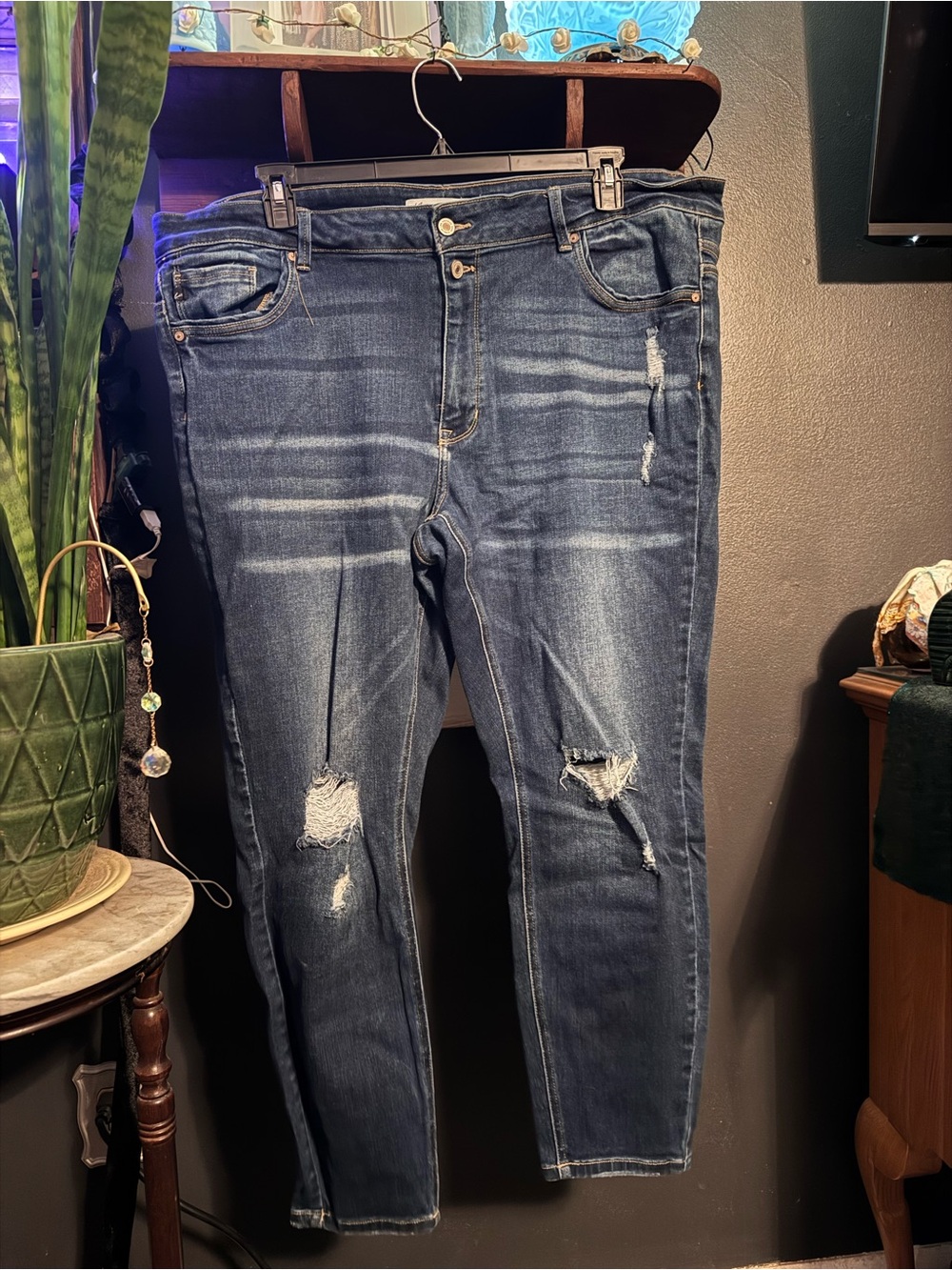 KanCan Dark Blue Distressed Skinny Jeans